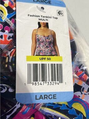 Fashion Tankini Top - Multi (Large)